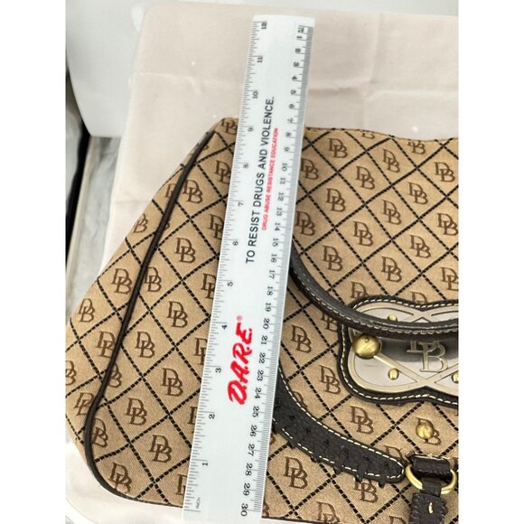 Dooney & Bourke Monogram Satchel Bag With Tassel & Green Duck Charm - Picture 16 of 16